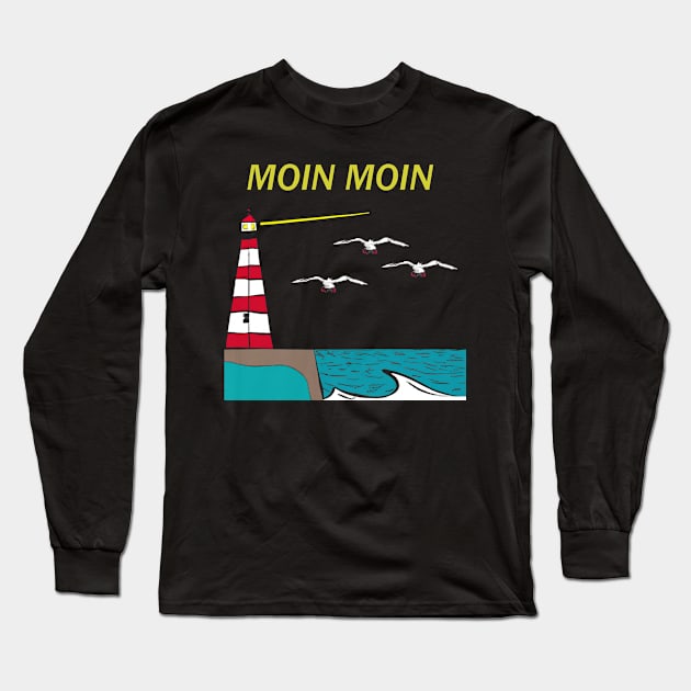North Sea Lighthouse Long Sleeve T-Shirt by Imutobi